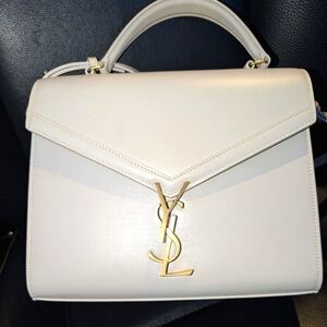 YSL Cassandra in White Calfskin sized Medium